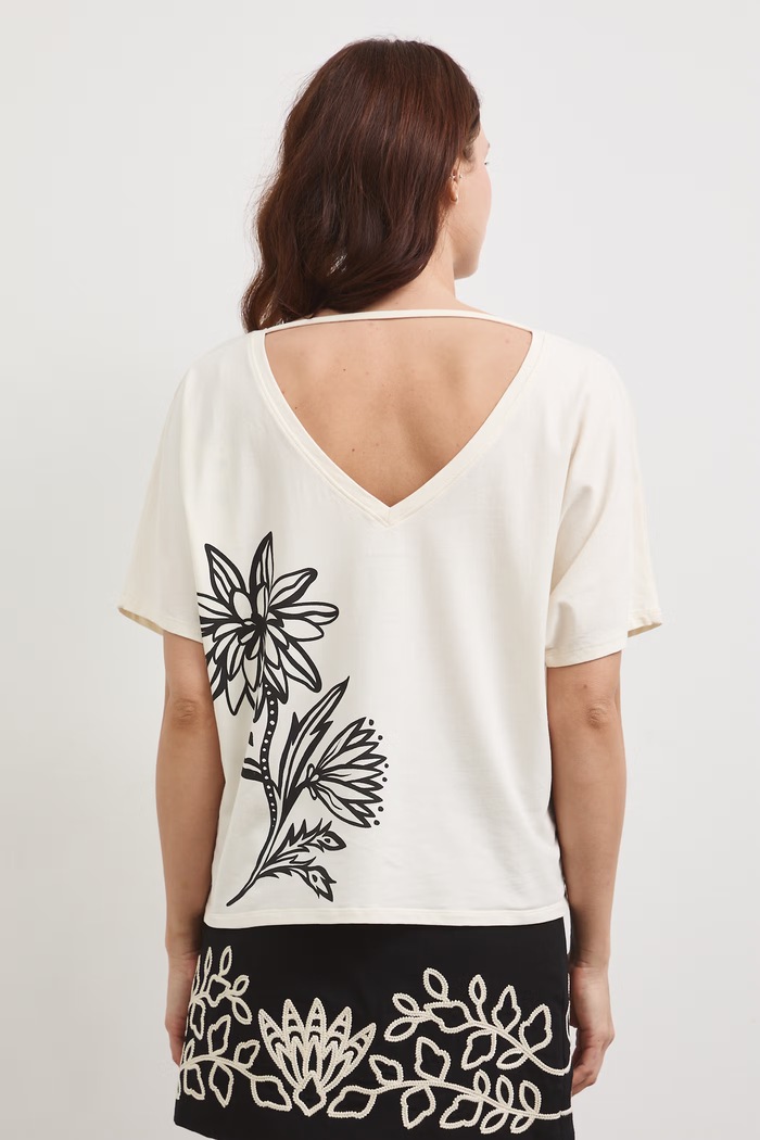 Odzież T-shirt damski z modalem z nadrukiem RW25-TSD108 beżowy