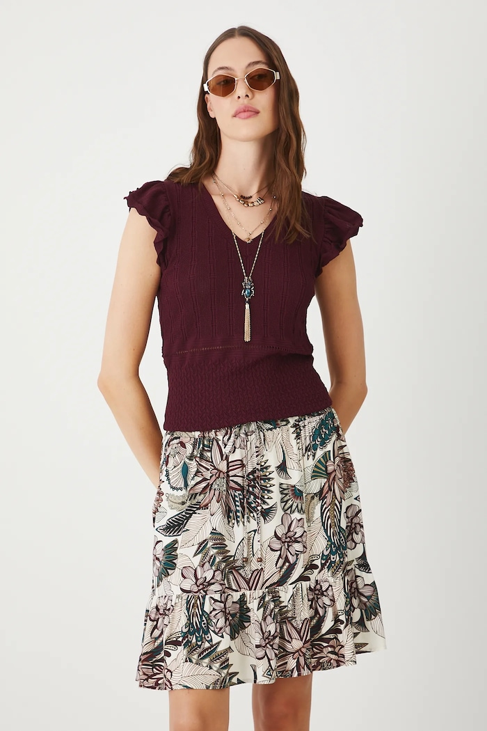 Tričko Medicine slim burgundské RW25-TSD111