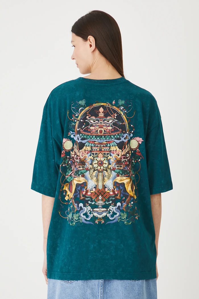 Odzież T-shirt bawełniany damski z kolekcji Lands of Legends – Shangri-La RW25-TSD256 turkusowy