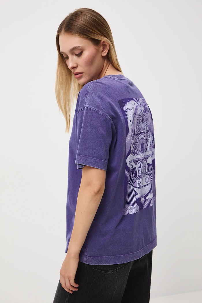 T-shirt bawełniany damski z kolekcji Tajemniczy Świat Medicine RW25-TSD550 fioletowy RW25