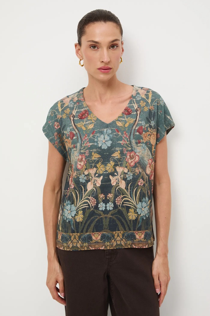 Medicine tricou cu modele turcoaz RW25-TSD853