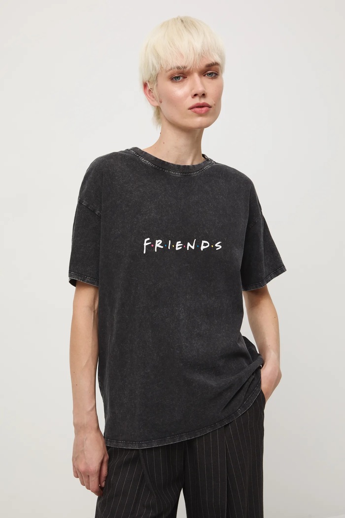 Odzież T-shirt bawełniany damski Friends RW25-TSDA74 szary