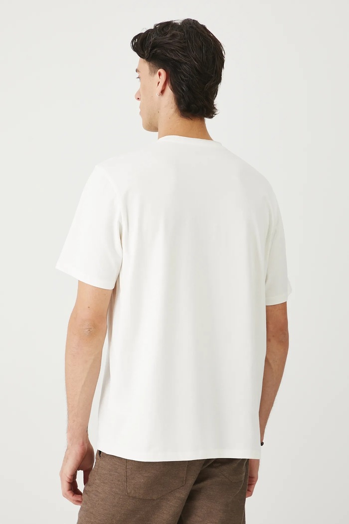Odzież T-shirt bawełniany męski z elastanem gładki RW25-TSM010 beżowy