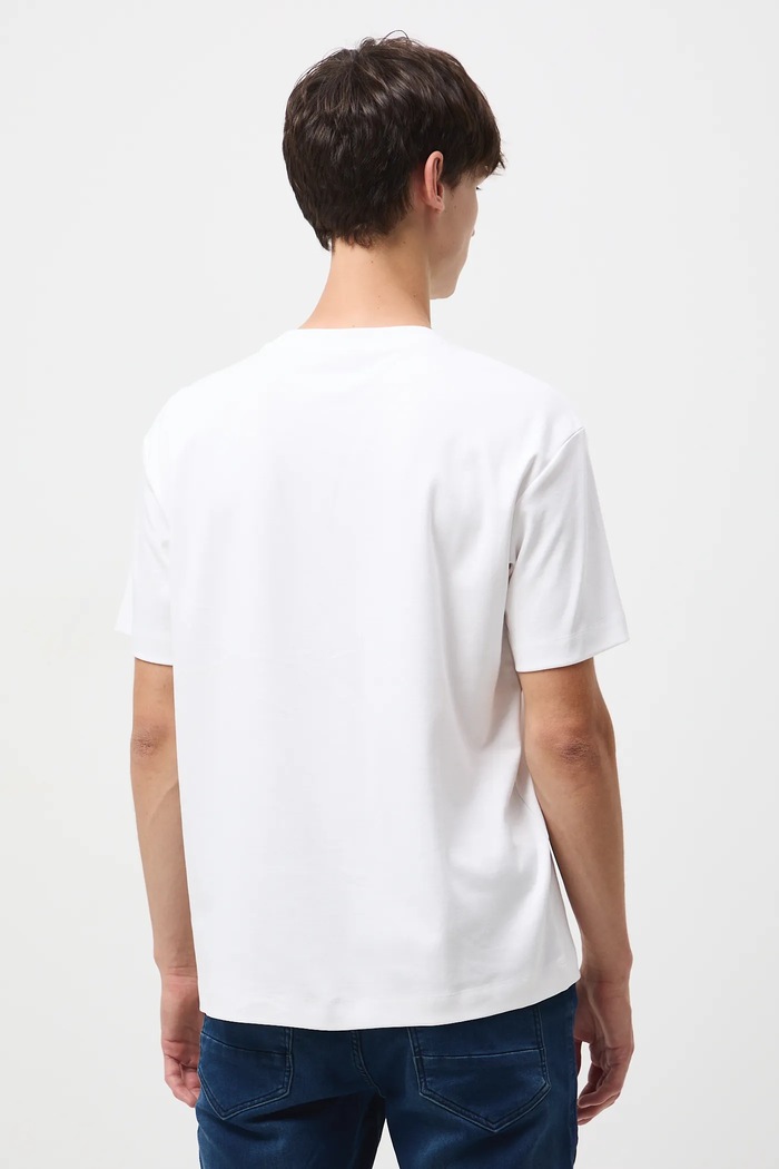 Odzież T-shirt bawełniany męski interlock gładki RW25-TSM051 beżowy