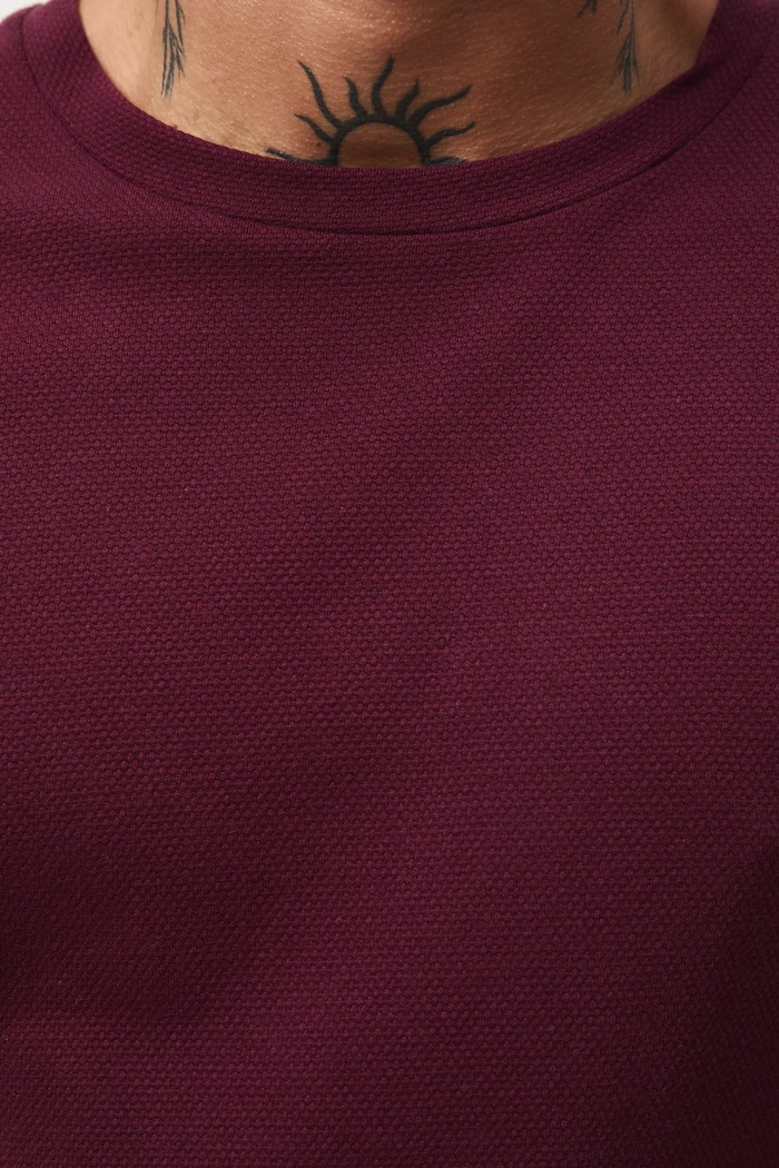Tričko pánské se strukturou RW25-TSM052 burgundské