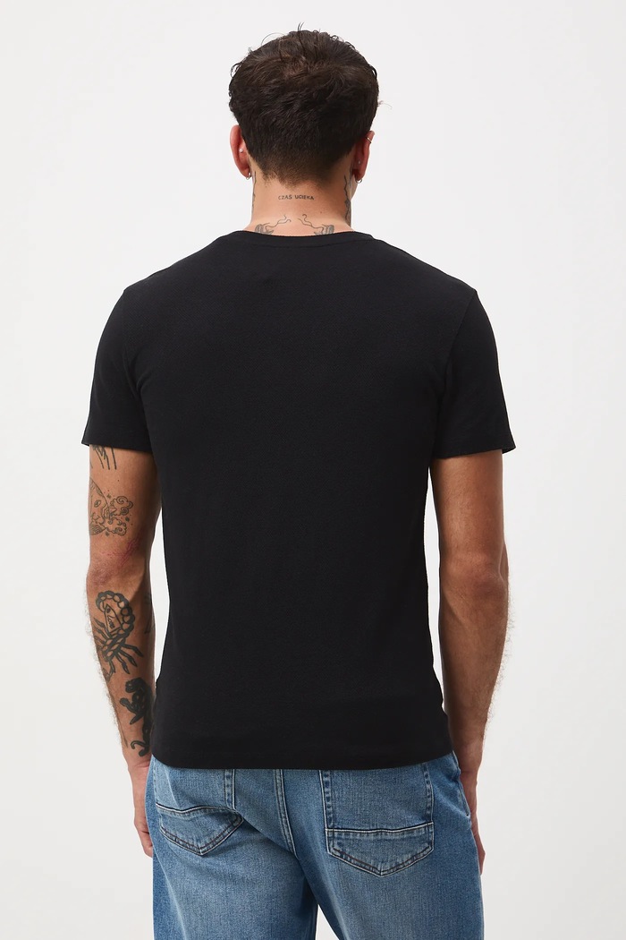 Oblečení Tričko pánské se strukturou RW25-TSM052 černá