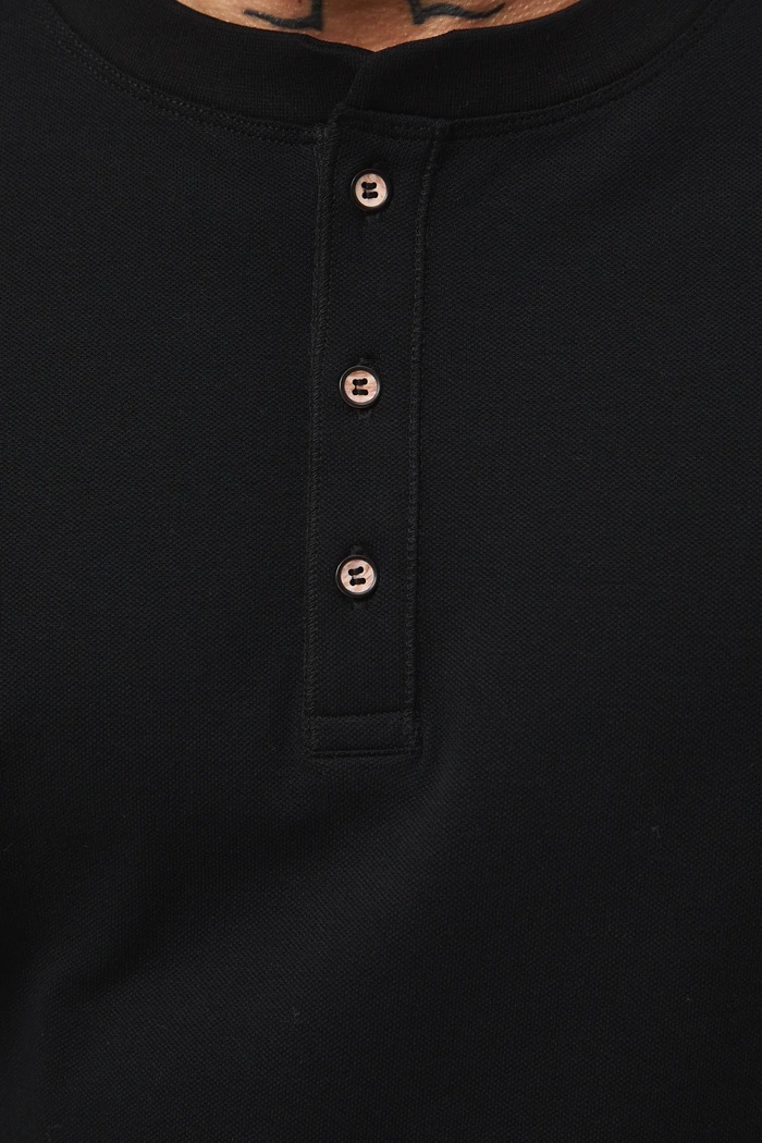 T-shirt bawełniany męski z elastanem z dzianiny strukturalnej RW25-TSM056 czarny
