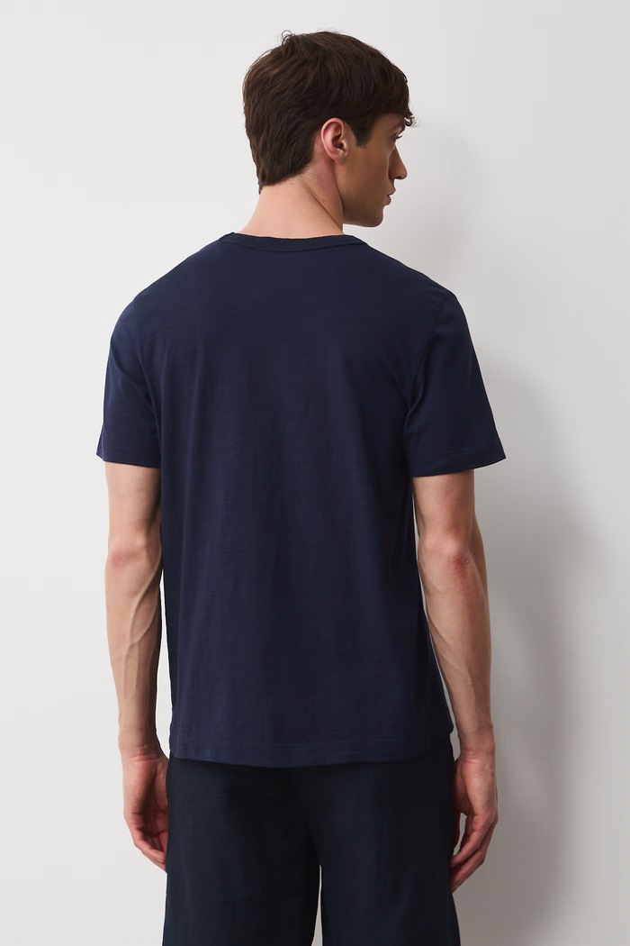 Odzież T-shirt bawełniany męski z nadrukiem RW25-TSM104 granatowy