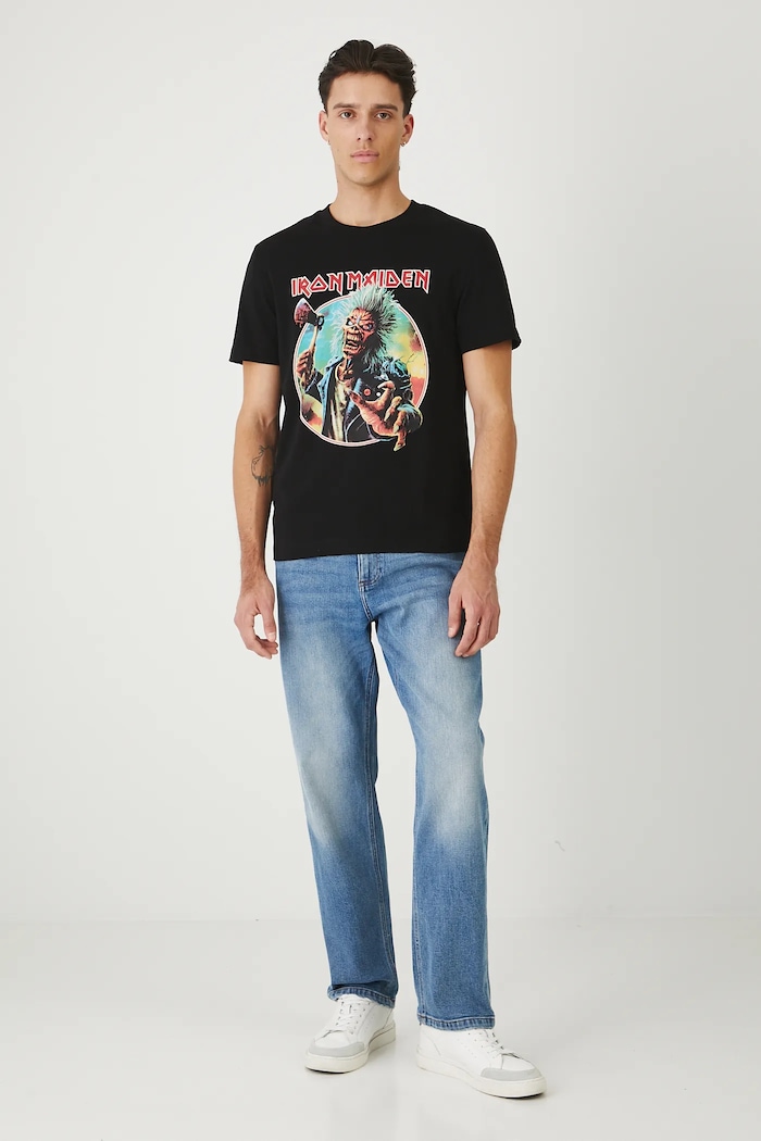 Bavlněné tričko pánské Iron Maiden RW25-TSM172 černá RW25
