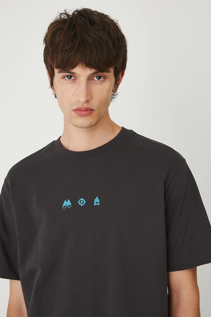 T-shirt bawełniany męski z nadrukiem RW25-TSM204 szary