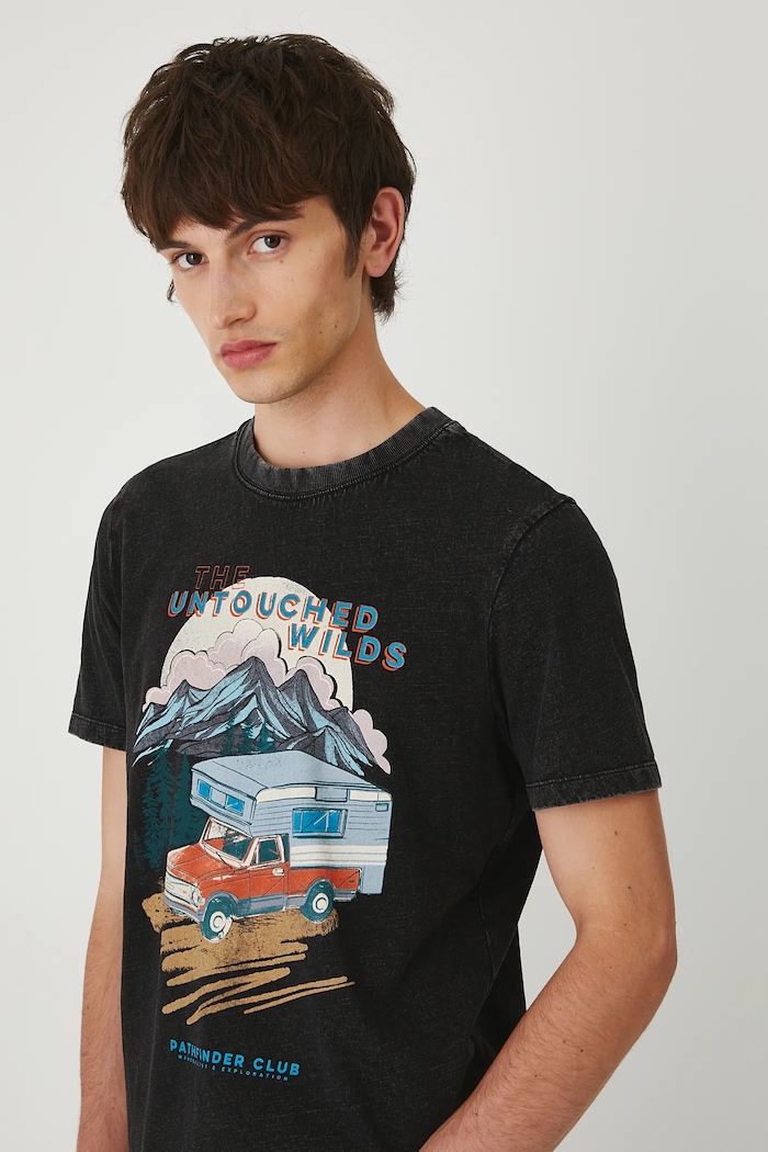 Medicine t-shirt bawełniany nadruk szary RW25-TSM206