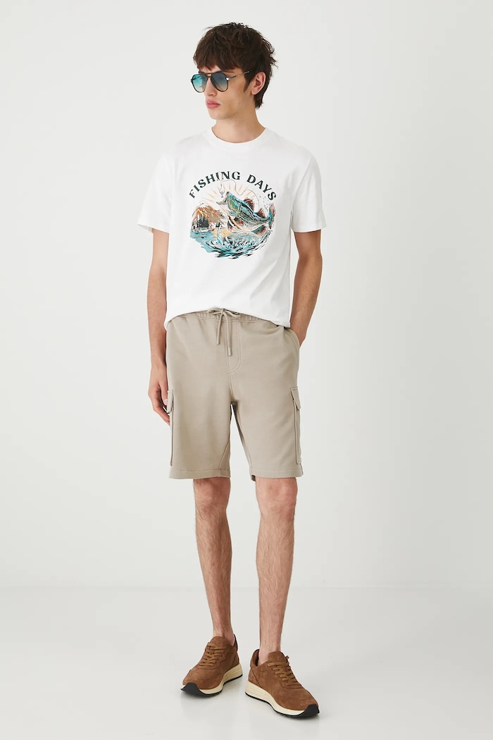 T-shirt bawełniany męski z nadrukiem RW25-TSM207 biały RW25