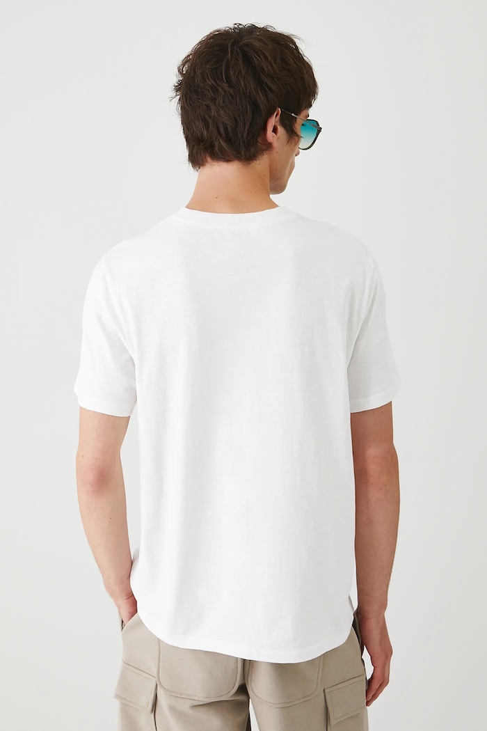 Odzież T-shirt bawełniany męski z nadrukiem RW25-TSM207 biały