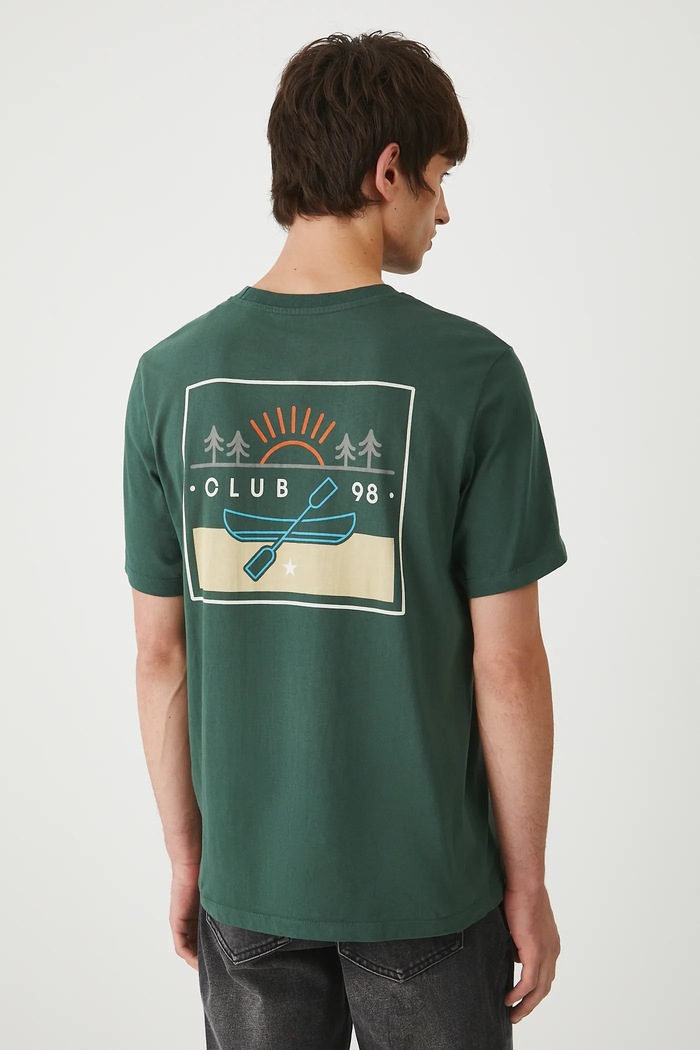 Odzież T-shirt bawełniany męski z nadrukami RW25-TSM212 zielony