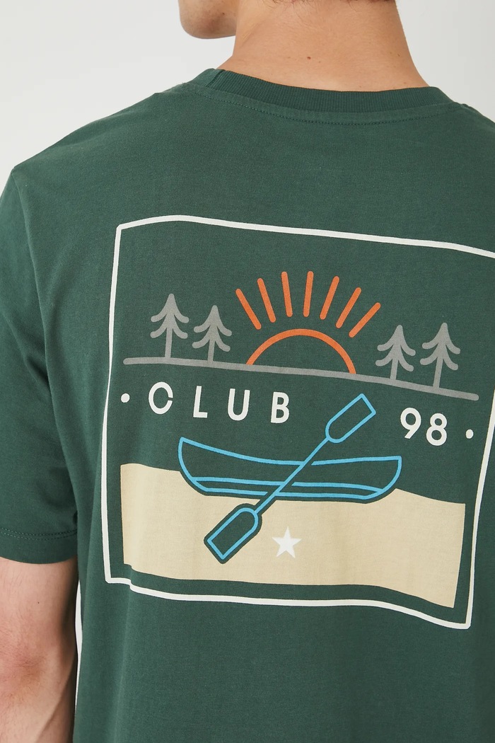 T-shirt bawełniany męski z nadrukami zielony RW25-TSM212