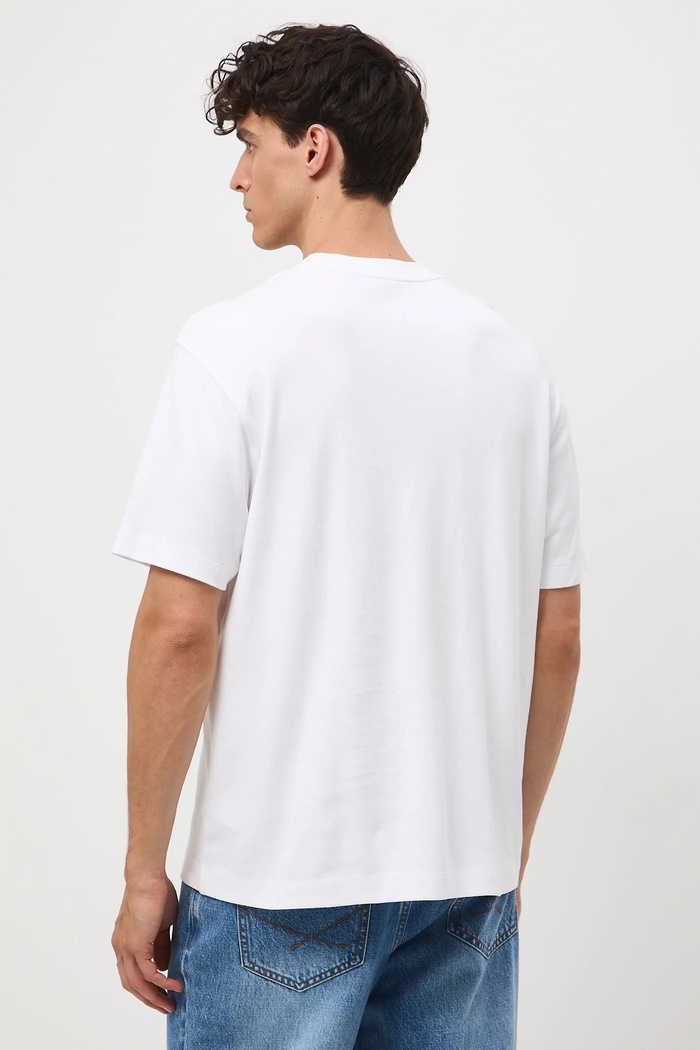 Odzież T-shirt bawełniany męski interlock z nadrukiem RW25-TSM302 biały