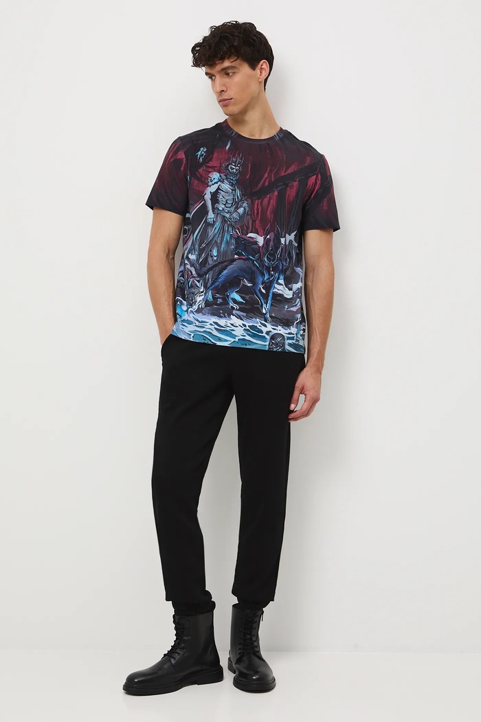 T-shirt bawełniany męski z elastanem wzorzysty RW25-TSM305 multicolor RW25