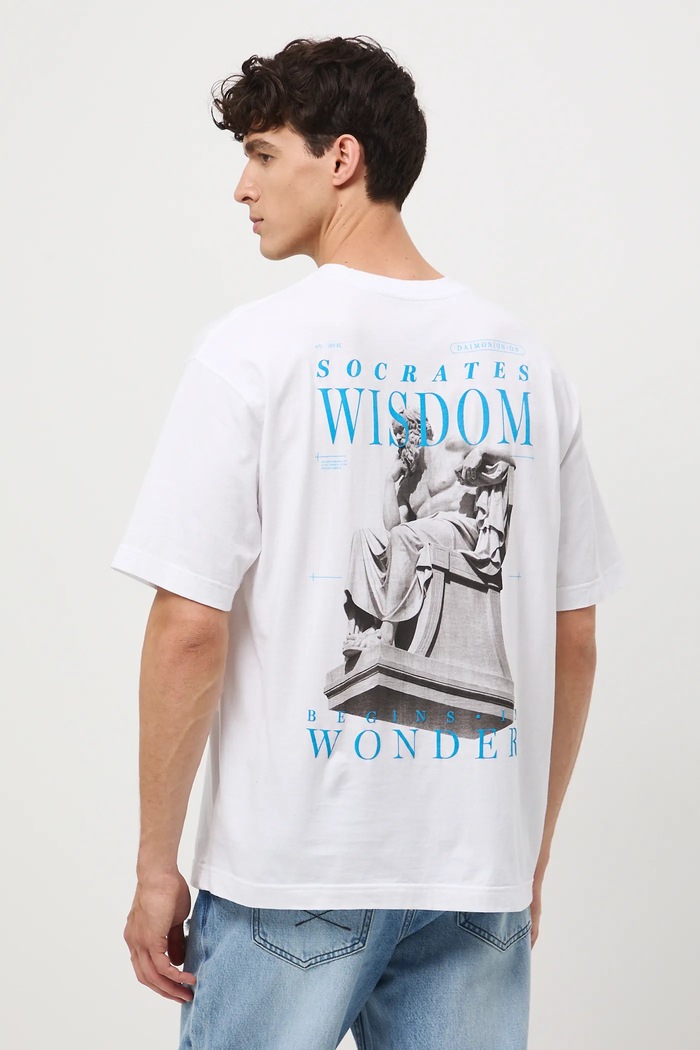 Bavlnené tričko pánske z kolekcie Science – Words of Wisdom biela RW25-TSM356