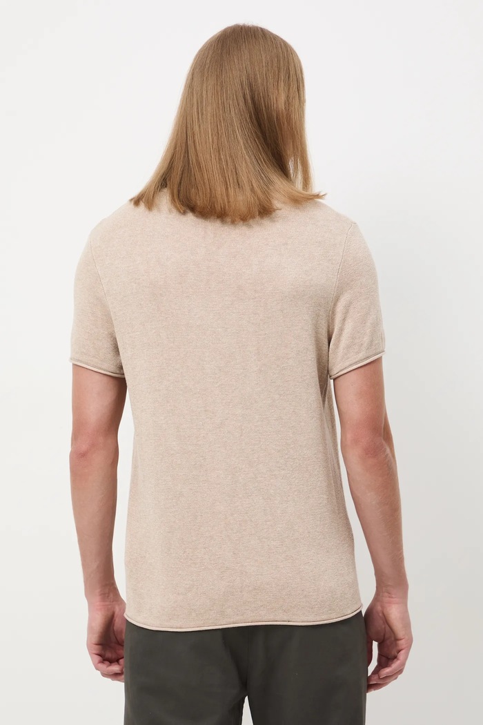Odzież T-shirt męski melanżowy RW25-TSM508 beżowy