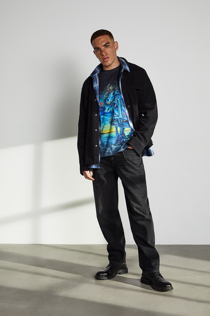 T-shirt bawełniany męski z elastanem z kolekcji Tajemniczy Świat Medicine wzorzyste multicolor RW25-TSM560