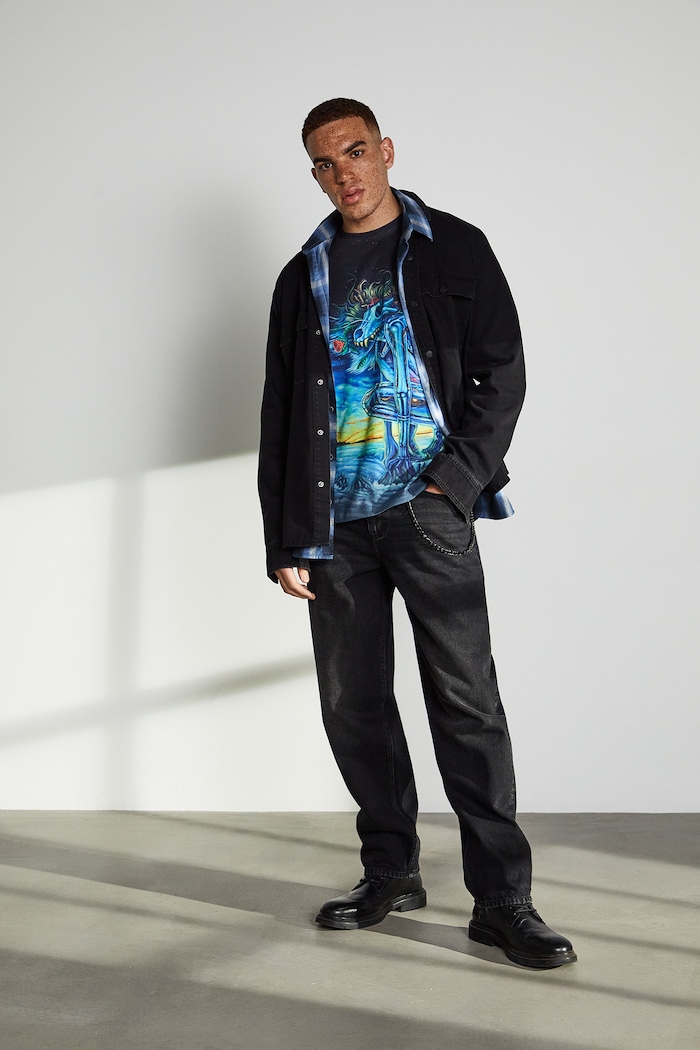 T-shirt bawełniany męski z elastanem z kolekcji Tajemniczy Świat Medicine wzorzyste multicolor RW25-TSM560