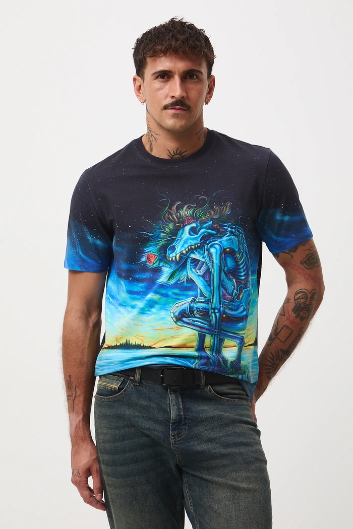 T-shirt bawełniany męski z elastanem z kolekcji Tajemniczy Świat Medicine RW25-TSM560 multicolor RW25