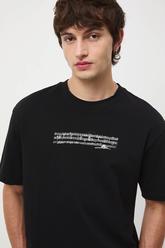 T-shirt bawełniany męski z kolekcji Narodowy Instytut Fryderyka Chopina x Medicine RW25-TSM705 czarny RW25