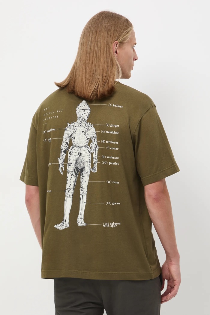 T-shirt bawełniany męski z kolekcji Zamek Królewski na Wawelu x Medicine okrągły zielony RW25-TSM859