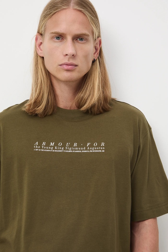 T-shirt bawełniany męski z kolekcji Zamek Królewski na Wawelu x Medicine RW25-TSM859 zielony