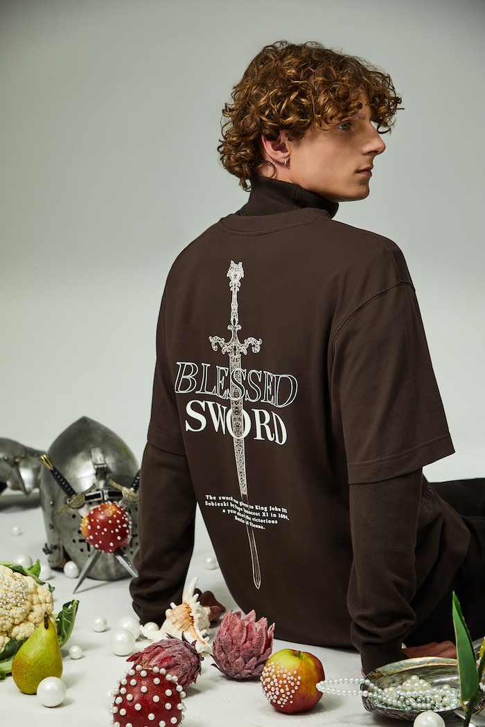 Odzież T-shirt bawełniany męski z kolekcji Zamek Królewski na Wawelu x Medicine RW25-TSM861 brązowy