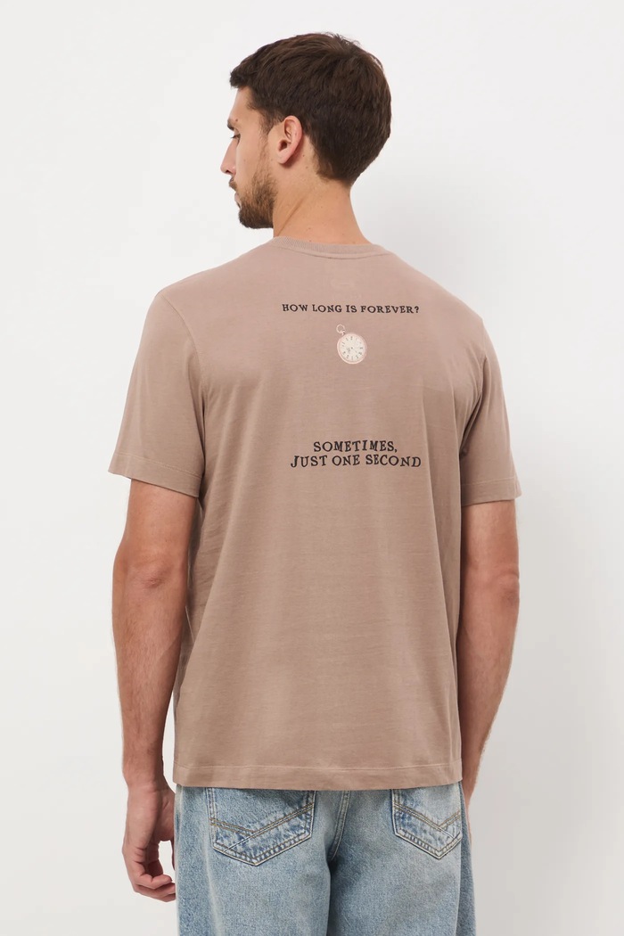 Odzież T-shirt bawełniany męski z nadrukami RW25-TSM905 brązowy