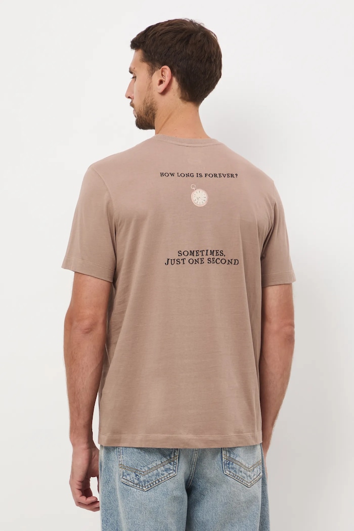 Odzież T-shirt bawełniany męski z nadrukami RW25-TSM905 brązowy