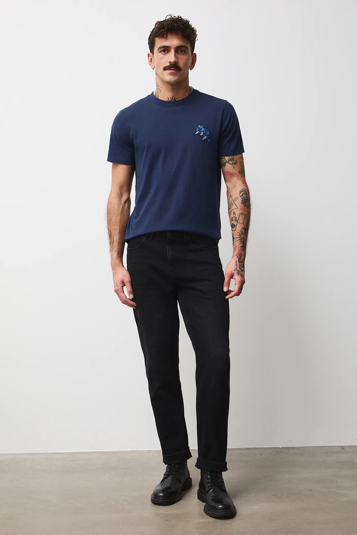 Medicine t-shirt in cotone applique blu navy RW25-TSMB19