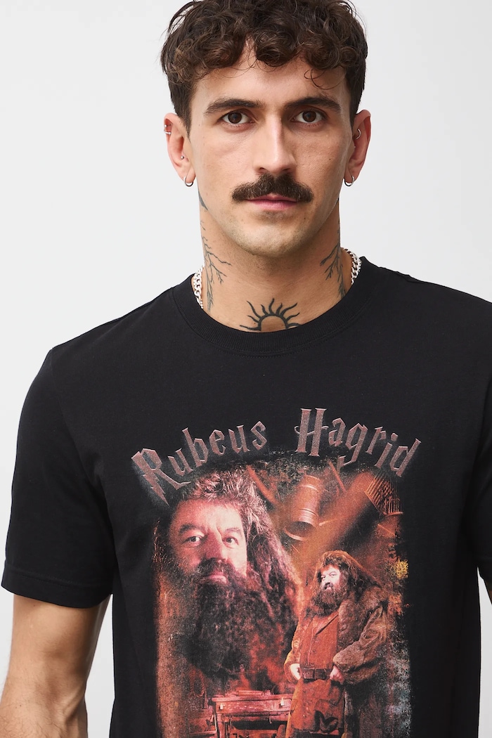 Bavlněné tričko pánské z kolekce Harry Potter černá RW25-TSMB56