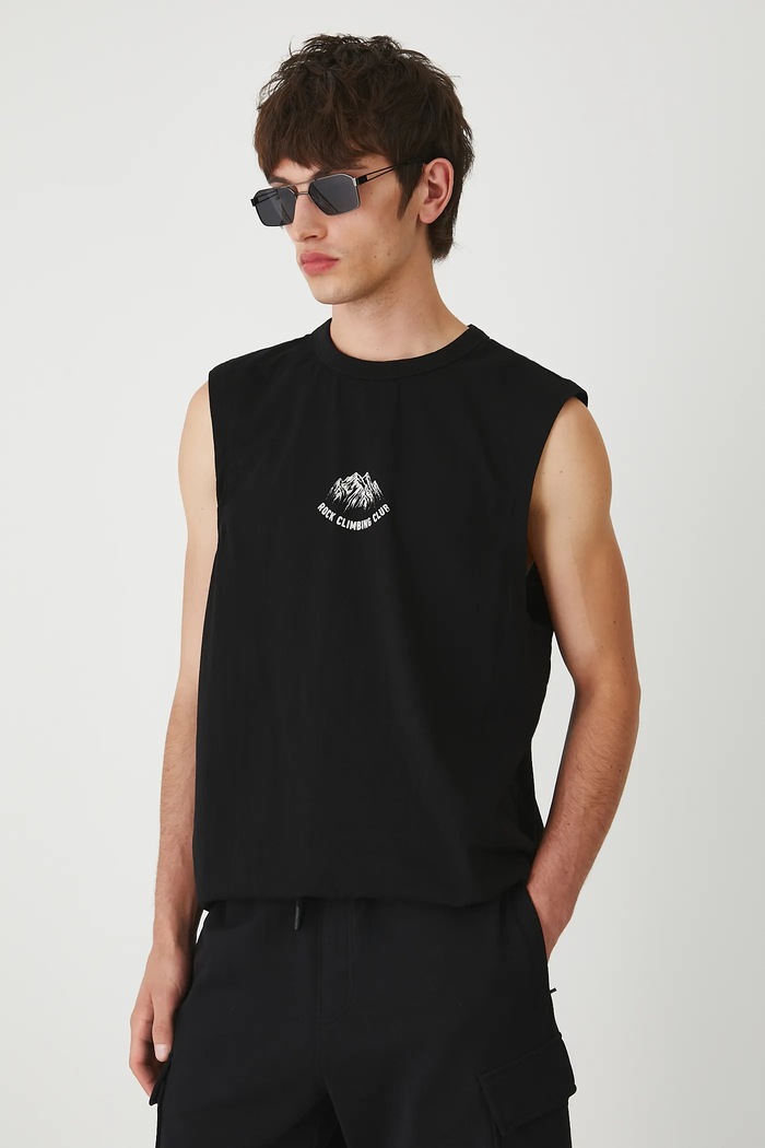 Medicine tricou fără mâneci print negru RW25-TTM202