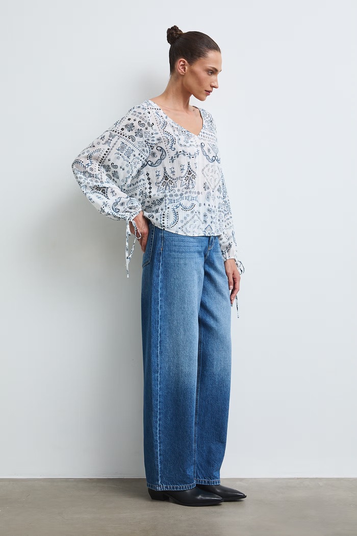 Bluzka damska paisley RW26-BDD307 beżowy RW26