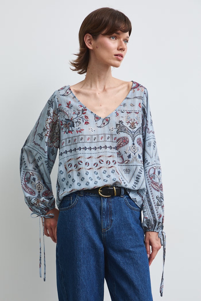 Bluzka damska paisley niebieski RW26-BDD307