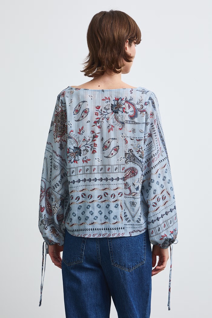 Odzież Bluzka damska paisley RW26-BDD307 niebieski
