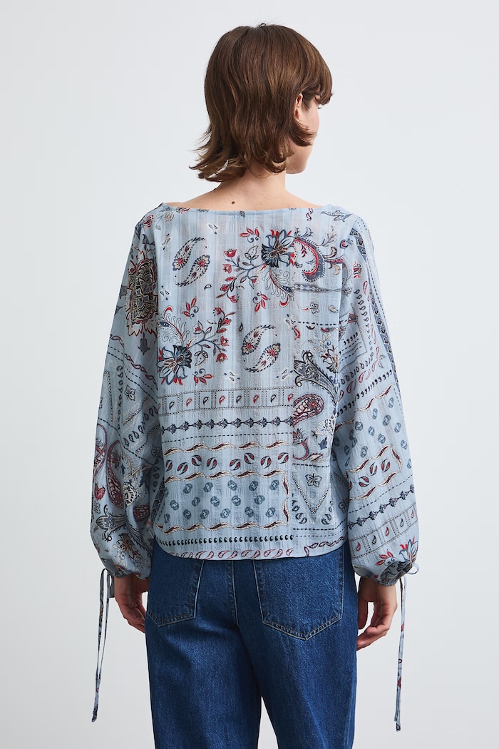 Odzież Bluzka damska paisley RW26-BDD307 niebieski
