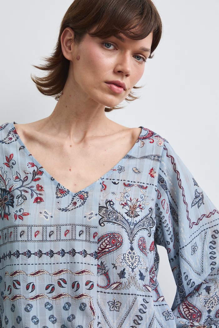 Bluzka damska paisley niebieski RW26-BDD307