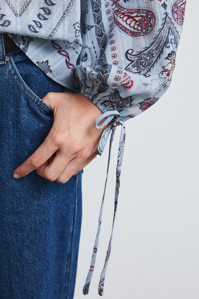 Bluzka damska paisley RW26-BDD307 niebieski