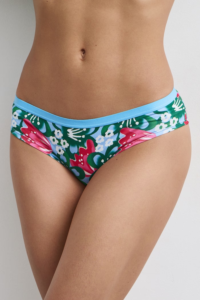 Figi damskie bawełniane z elastanem w kwiaty 2-pack RW26-BID105