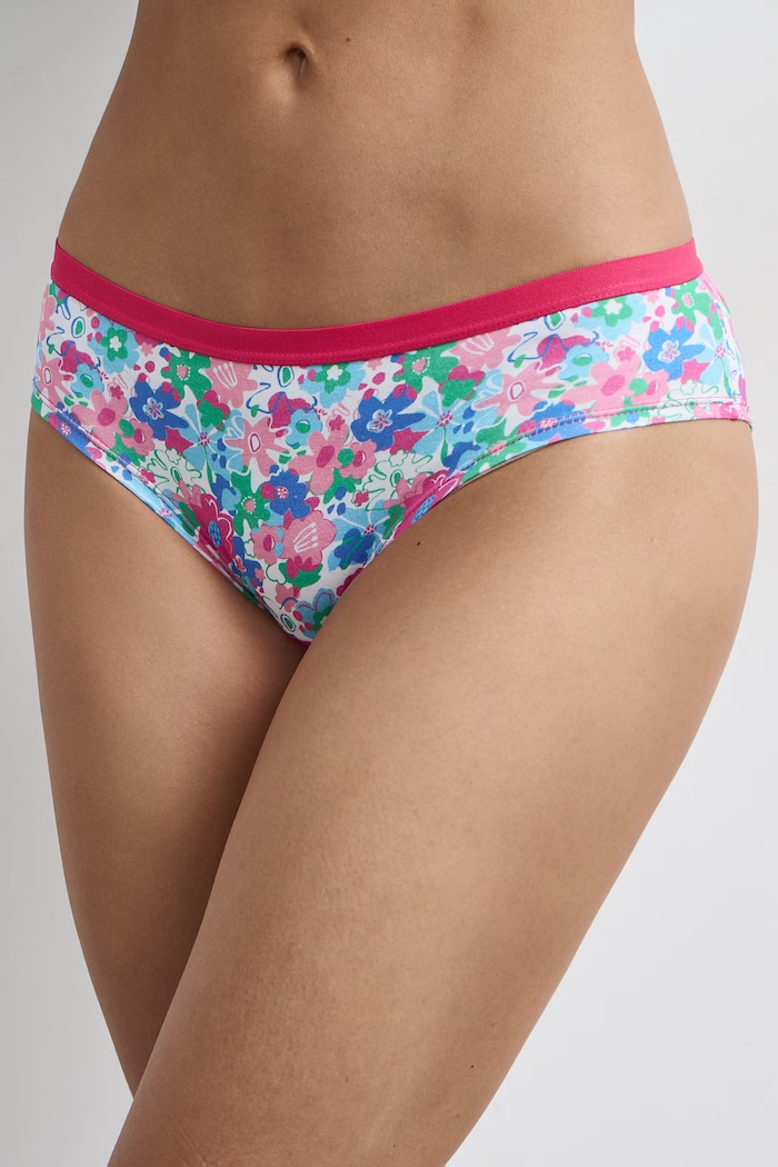 Figi damskie bawełniane z elastanem w kwiaty 2-pack RW26-BID105