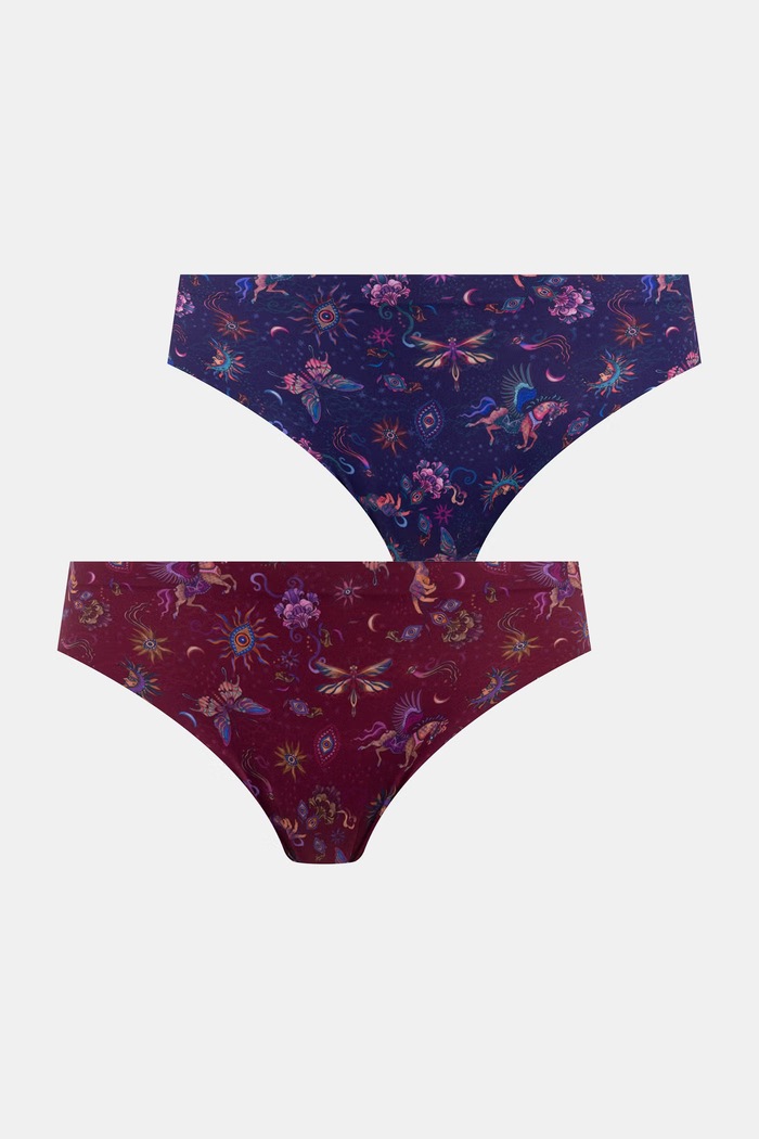 Figi damskie z motywem zwierzęcym 2-pack multicolor RW26-BID301