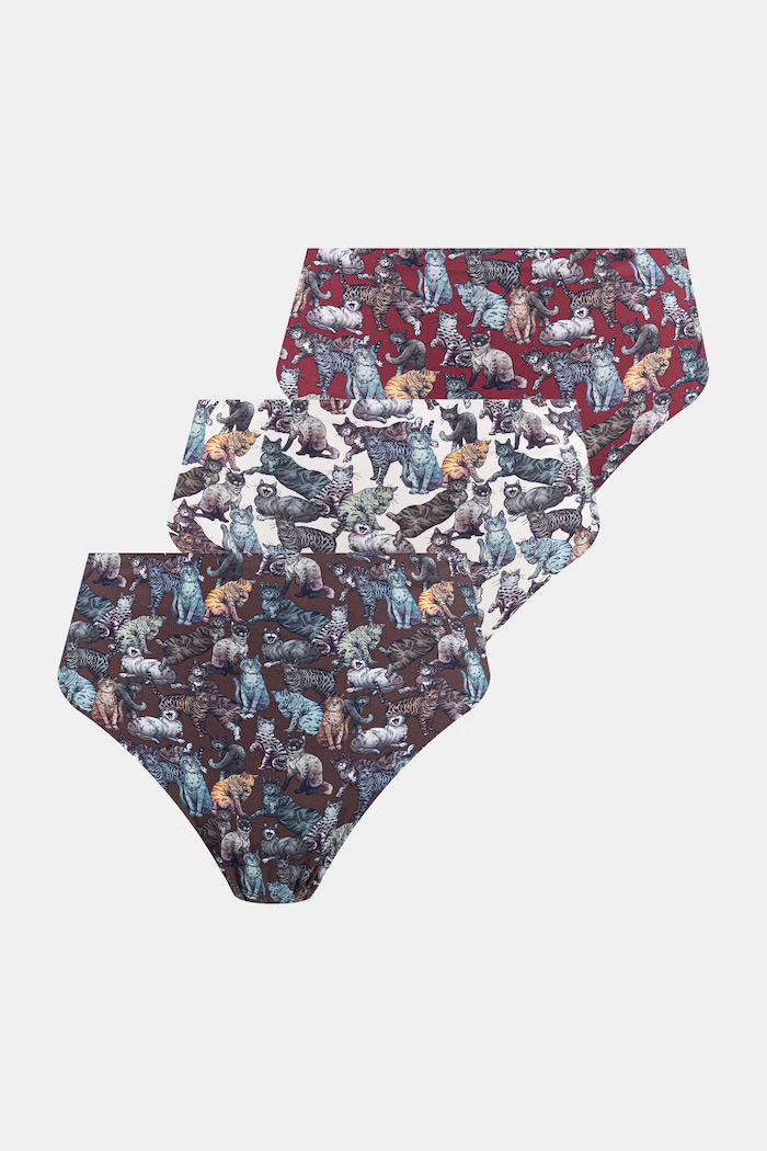 Figi damskie z motywem zwierzęcym 3-pack multicolor RW26-BID305