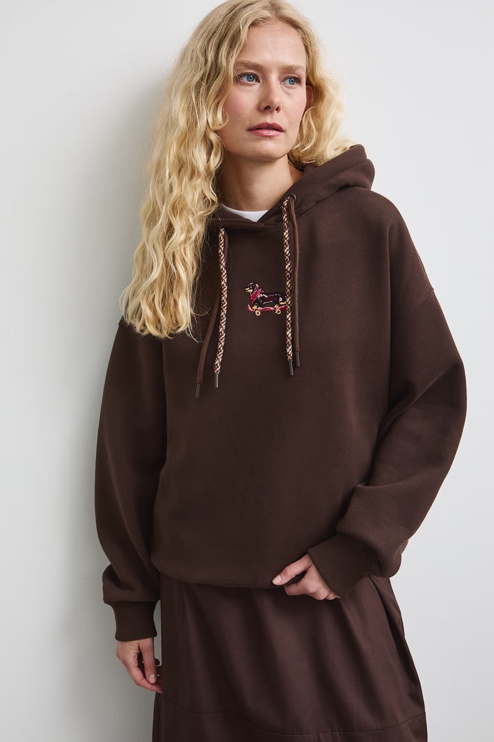 Medicine bluza z kapturem damska brązowy RW26-BLD011