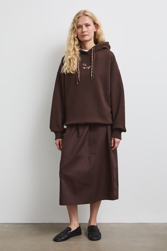 Bluza z kapturem damska z motywem zwierzęcym RW26-BLD011 brązowy RW26