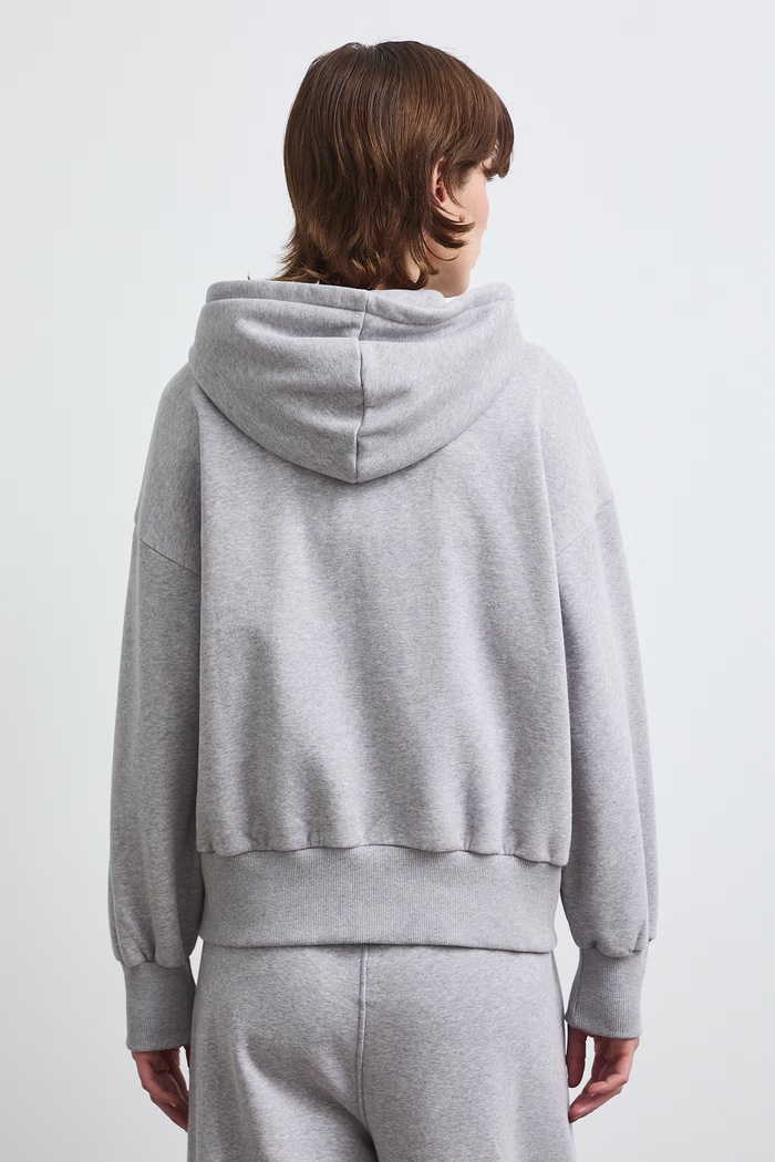 Odzież Bluza rozpinana z kapturem damska z bawełną melanżowa RW26-BLD031 szary