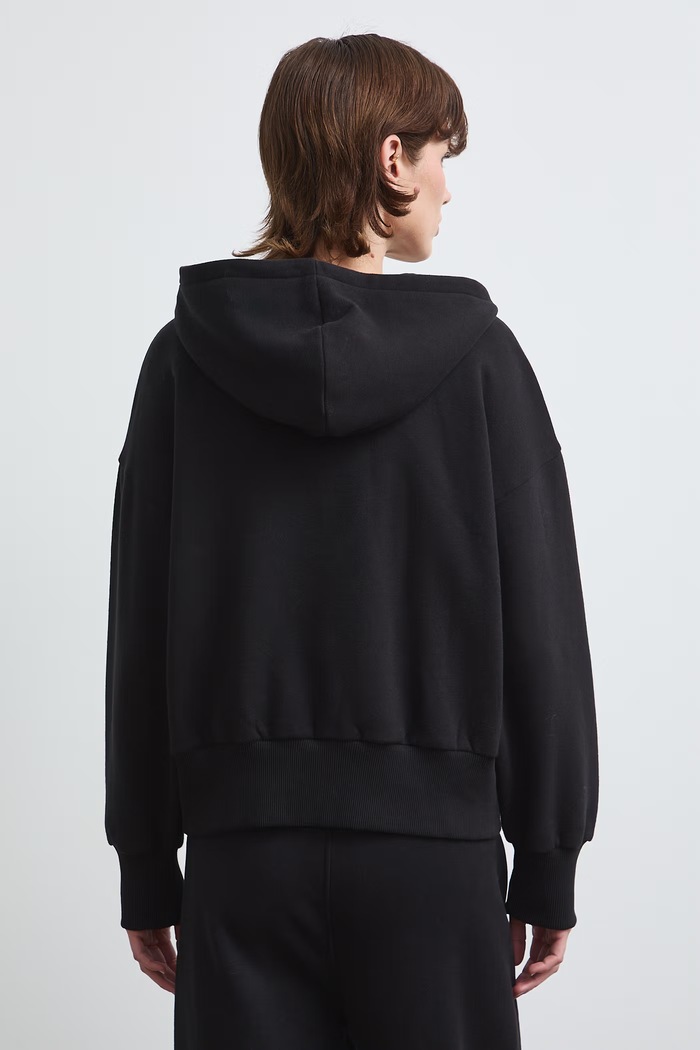 Odzież Bluza rozpinana z kapturem damska z bawełną gładka RW26-BLD031 czarny