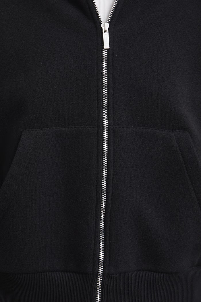 Bluza rozpinana z kapturem damska z bawełną gładka RW26-BLD031 czarny
